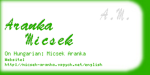 aranka micsek business card